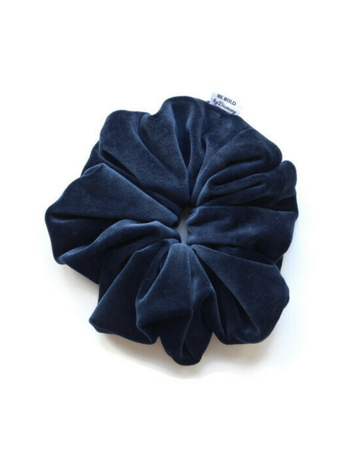 Chouchou velours bleu navy - Lise